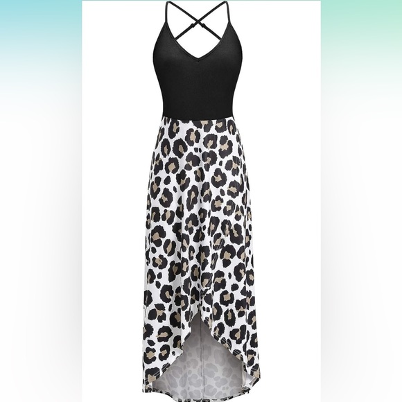 High-low Dress with Leopard Print Skirt - Picture 2 of 2